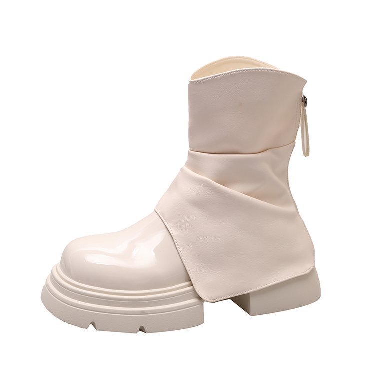 2025 new super hot thick sole multifunctional black women's single leg shorts, high-end designer fashion American boots