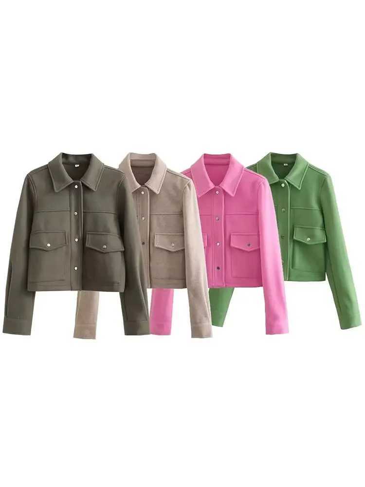 HH Jackets For Womens Autumn Fashion Solid Front Pockets Button Long Sleeve Jacket Elegant Woman Casual Outerwear Coat J2511031