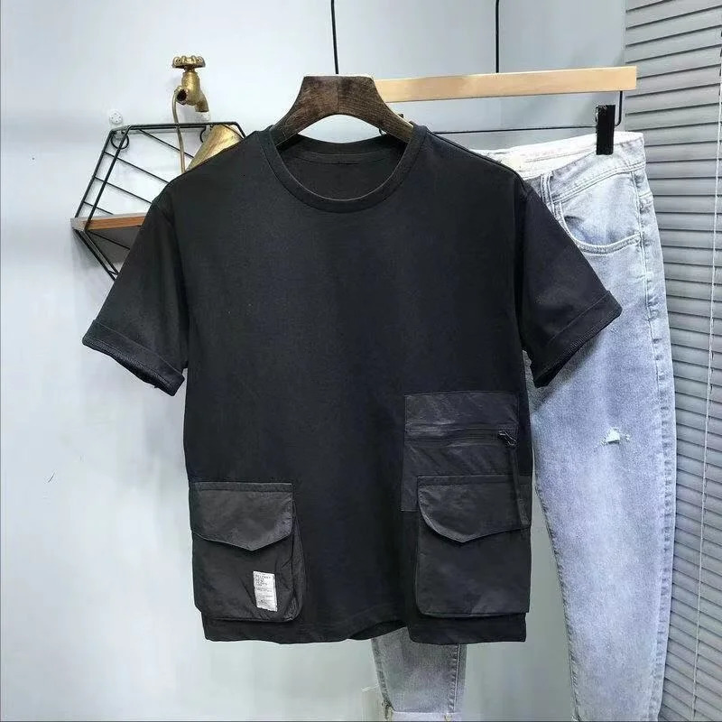Summer Mens Work Clothes Short Sleeve T-shirt Loose Suitable for Young Men Half Sleeve T-shirt 250403