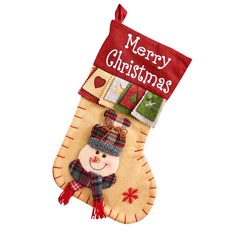 2-Pack Large Christmas Stocking Gift Bags - Decorative Santa Claus Hanging Ornaments for Kids, Gift Bags for Apples, Candies and Presents delicate cra