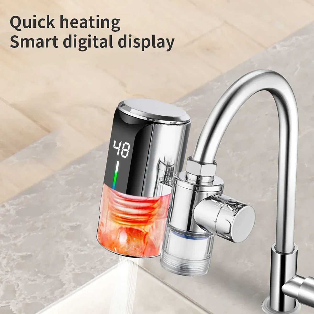 Electric Kitchen Sink Water Heater Tap Instant Hot Stainless Steel Water Faucet Heater Cold Heating Kitchen Accessories Y251104