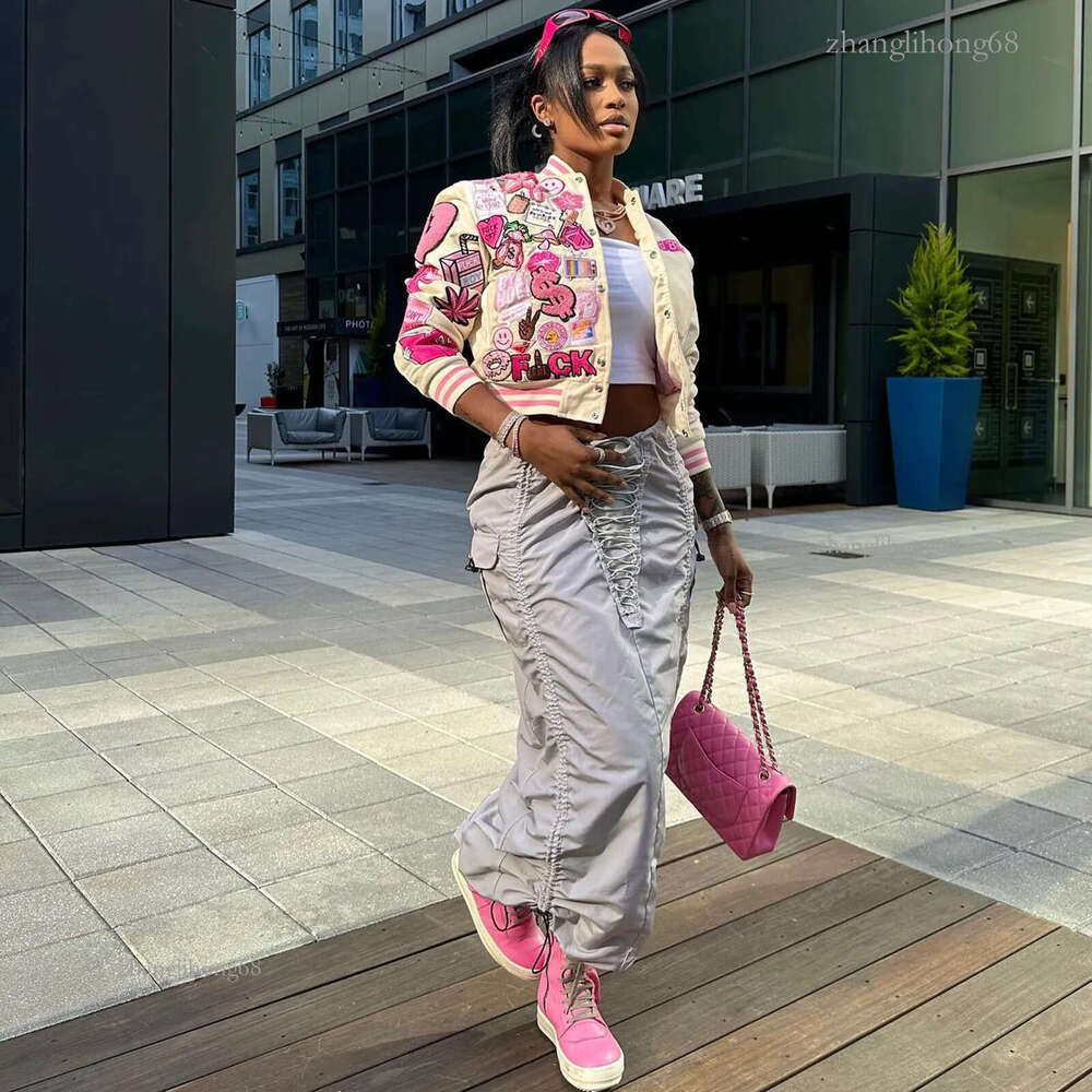 Womens Jackets Varsity Bomber Jacket for Casual Button Patchwork Baseball Fashion Streetwear Coat Autumn Racing Top Y2k 230223