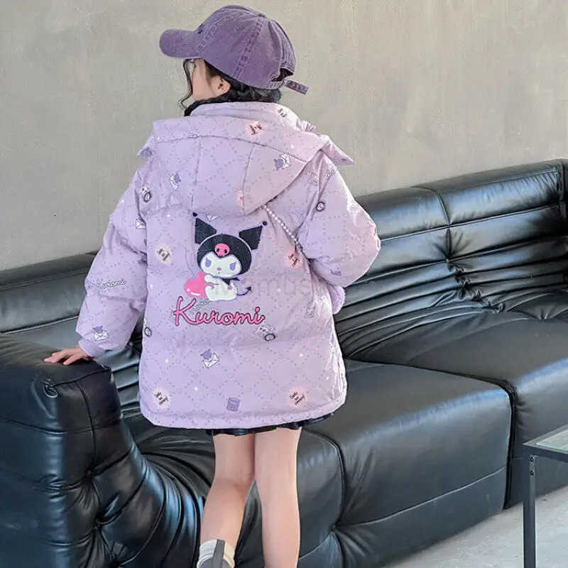 Sanrio Kuromi Child Cotton Clothes Kawaii Childrens Clothing Autumn Winter New Jacket Keep Warm Cotton Padded Jacket Hooded H251104