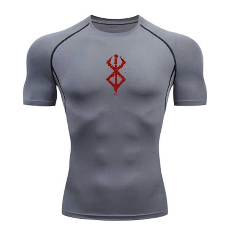 Sports T-shirt mens quick drying short sleeved sports T-shirt top gym fitness compression shirt training running T-shirt mens Rashgaard W250403