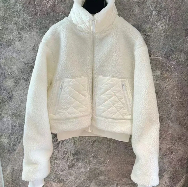 Women's Designer Jackets Yoga Coat Sports Jacket Lamb Plush Warm Stand-up Collar Winter Blazer Casual Long Sleeve Sweater Full Zip Cardigan Sweat - view 6