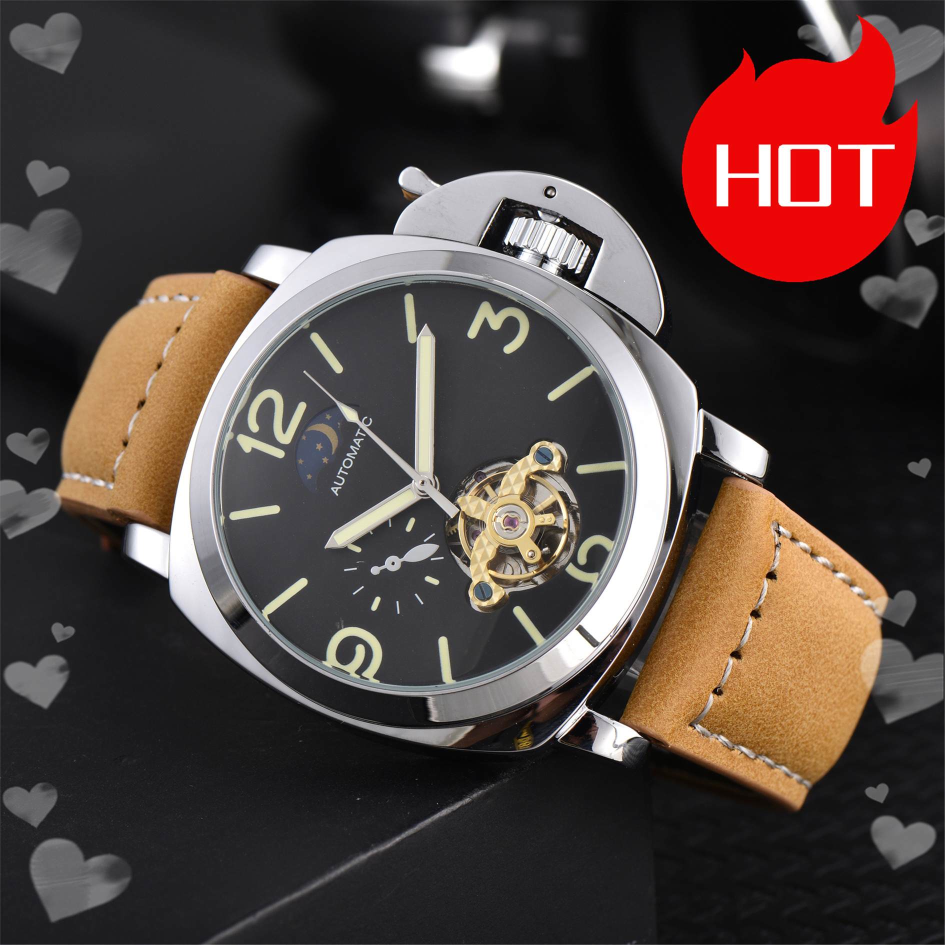 Men PANERAIity LUMINORity Model Sport watch Automatic mechanical movement Luxury Watches Business Stainless Steel Man Square mens Wristwatches #722