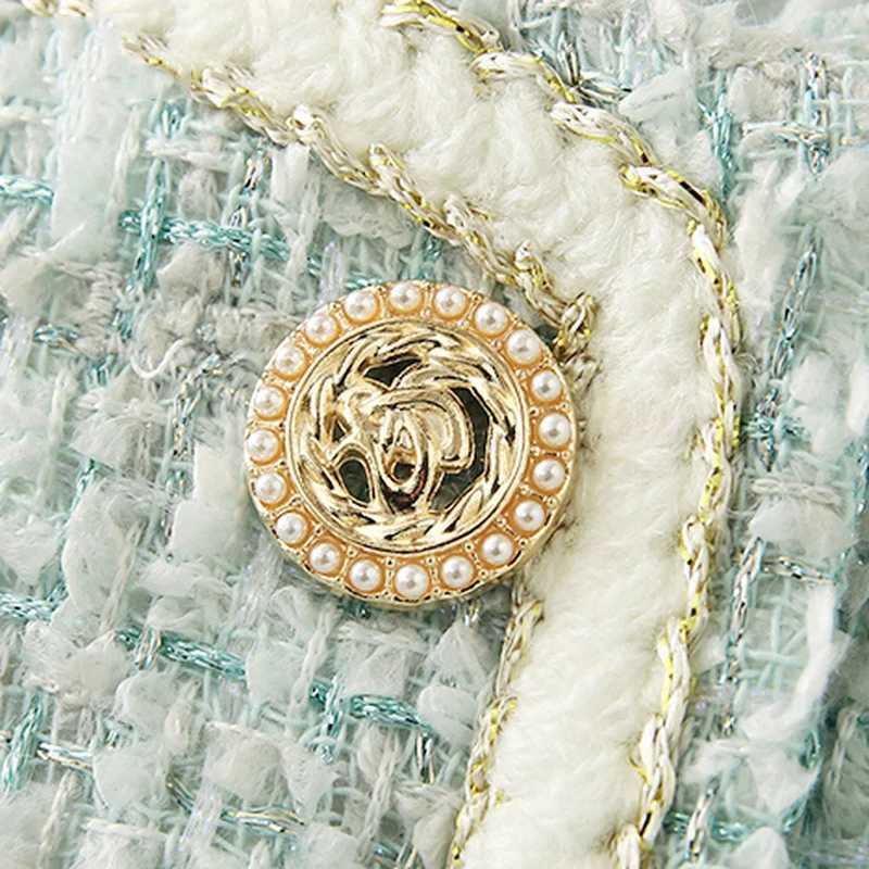 EVNISI Elegant Women Tweed Cardigan Coat With Pocket Casual Single Breasted Office Jacket Autumn Winter Loose Women Outwear J251103