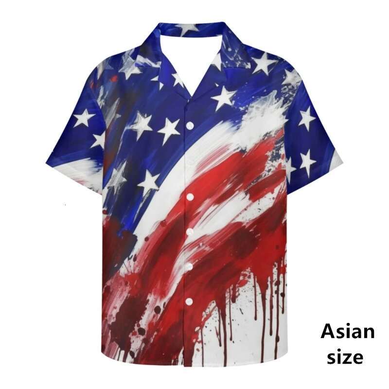 3D Printed America Flag For Men Clothes Fashion USA Shirts Women Hawaiian Beach Shirt Short Sleeve Street Oversize Tops