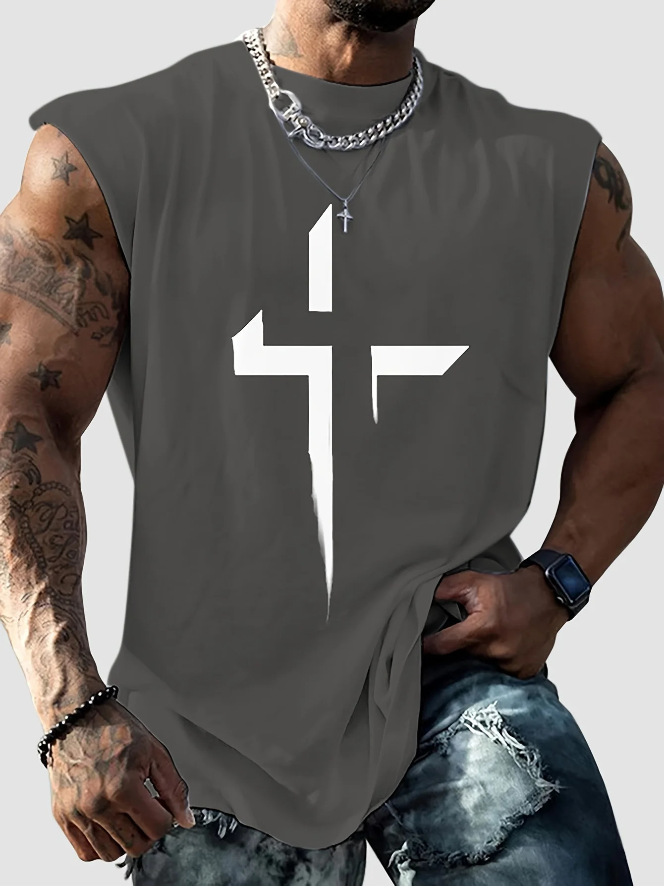 Summer Tank Top Men Gym Fitness Train Clothing Mesh Fabric Quick Dry Body Building Sleeveless Top Fashion Sport Basketball Vest 250402 - view 4