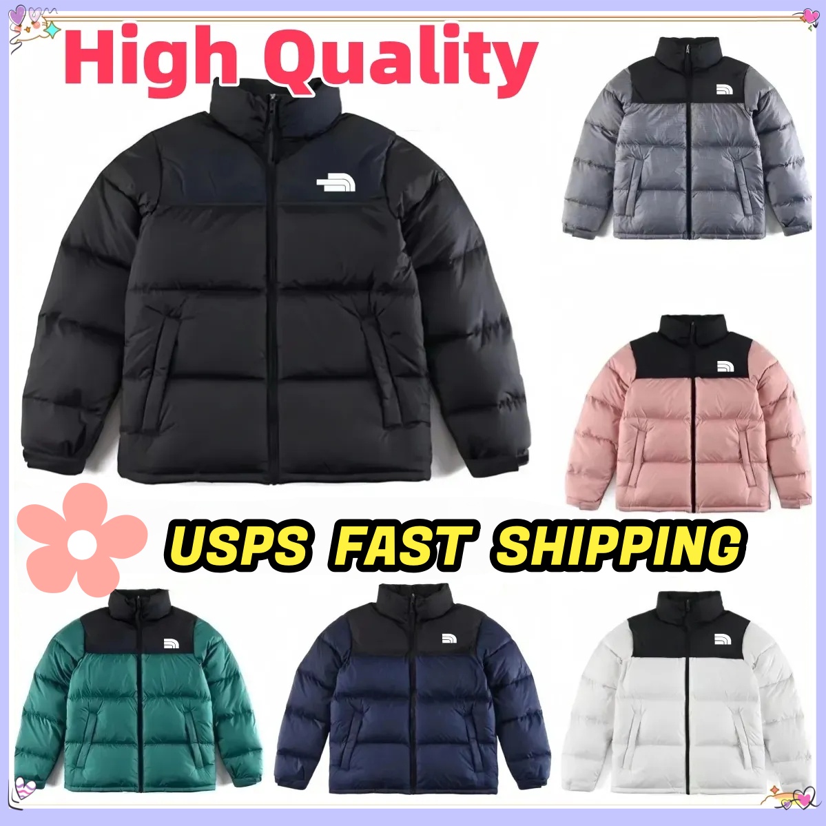 mens puffer Mens top windproof puffy coat parka winter jacket fashion womens overcoat down puffer jackets outerwear outdoor designer coats streetwear