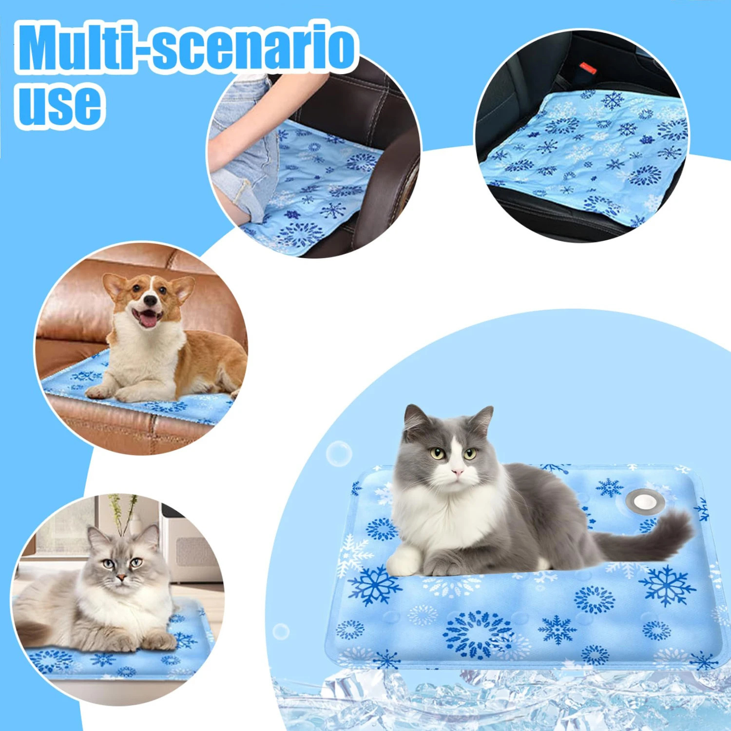 Dog Cooling Mat Gel Self-Cooling Pad Pet Cooling Pad Pet Beds for Small Middle Size Cats and Dogs Waterproof Wear Resistant 250402