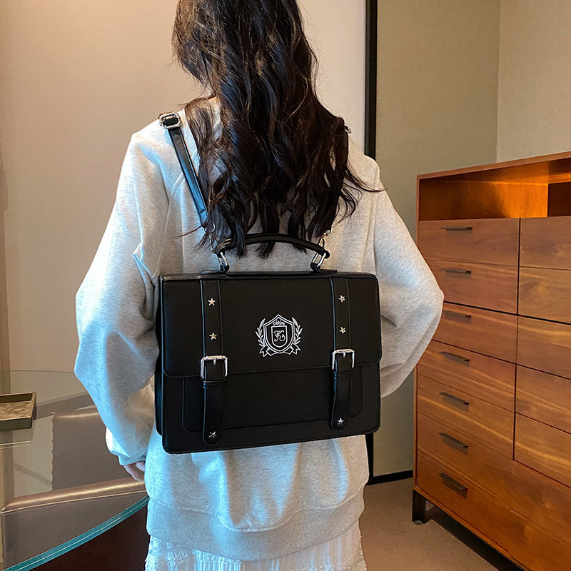 2025S New Model Designer Bag New Handheld Academy Style Uniform PU Backpack Large Capacity Single Shoulder Crossbody Bag Totebag
