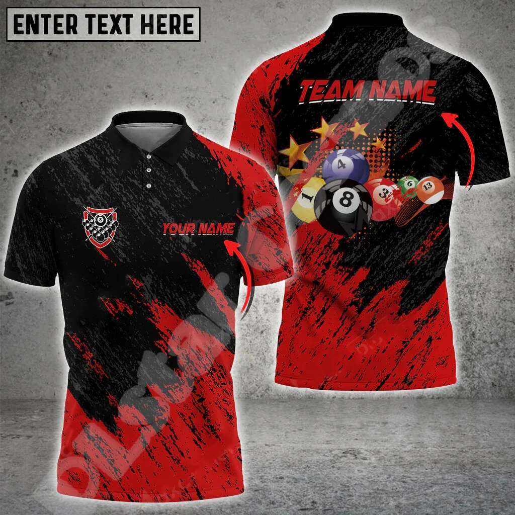 Custom Name Billiards Skull Mesh Breathable Graffiti Fire Tattoo Retro 3DPrint Haruku Summer Short Sleeves Funny Polo Shirts 9