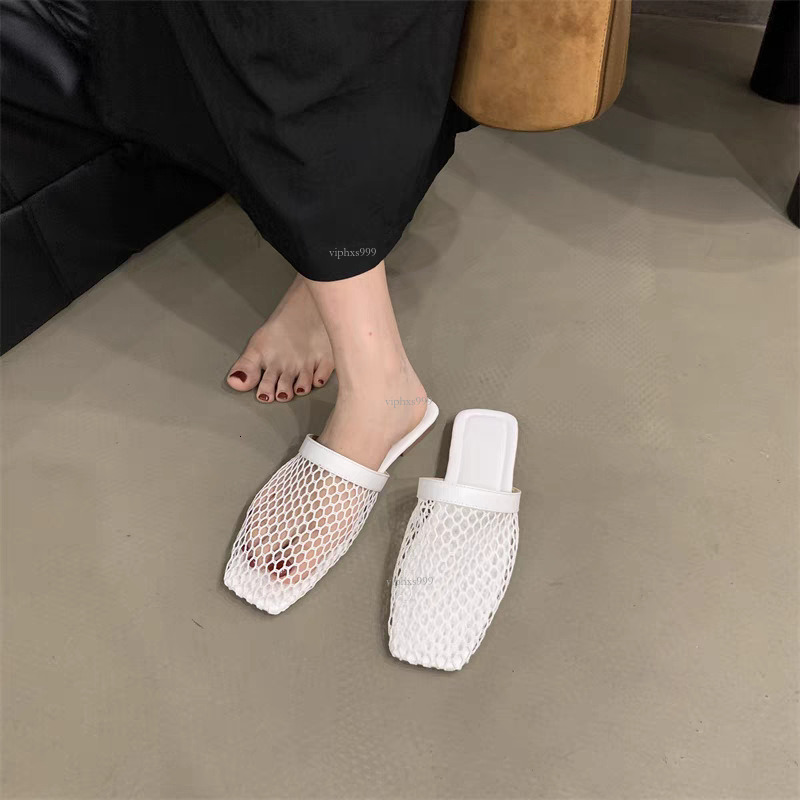 New Designer Sandals With Free Shipping Forest Style Mesh Hollow Toe Half Slipper Women's Summer 2025 Evening Breeze Gentle Low Heel Vacation Bea