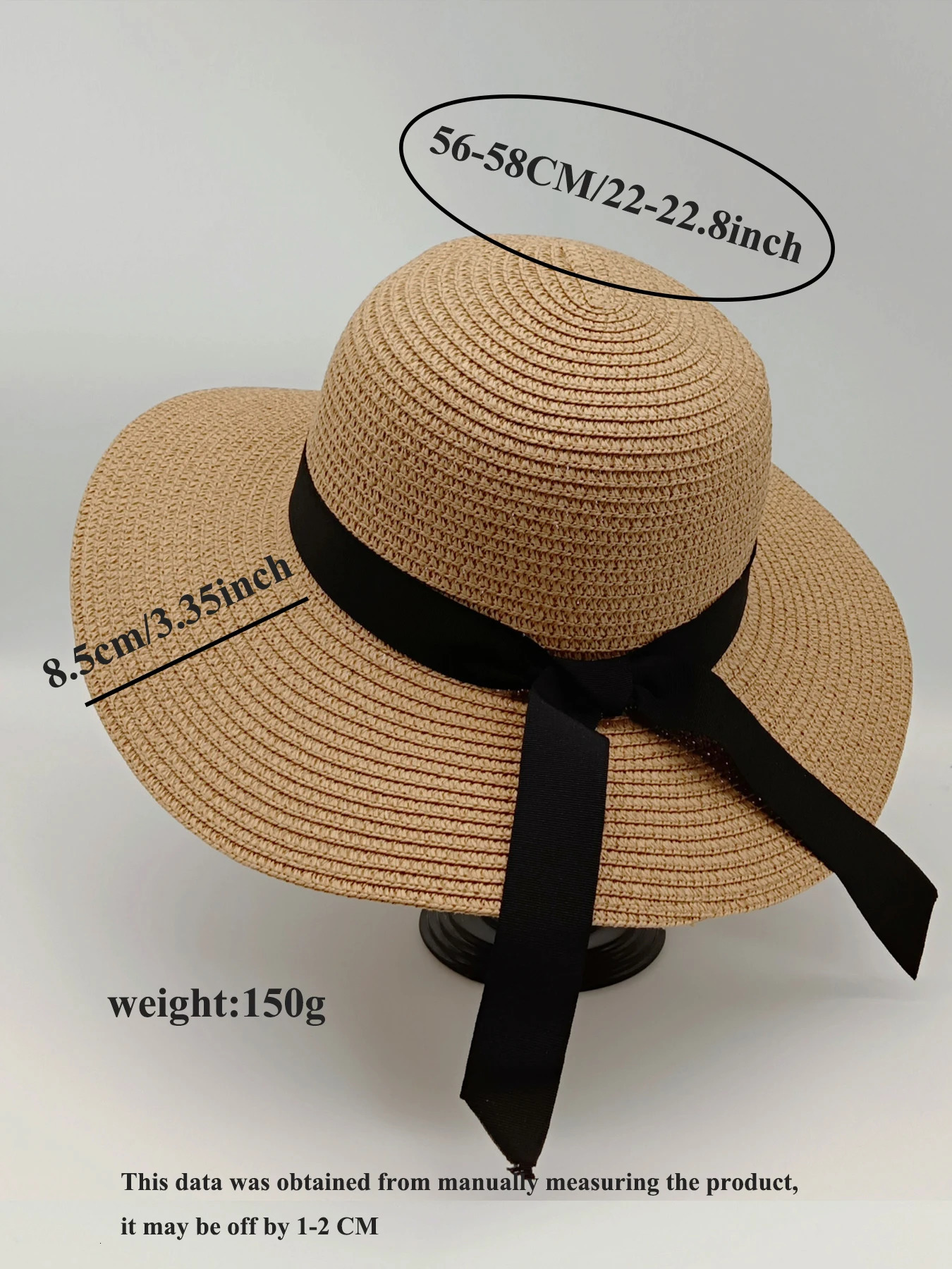 Womens Summer Bowknot Ribbon Straw Hat Wide Brim Sunscreen UV Protect Panama Bonnet Adjustable Foldable Beach Sun Visors Girl 250326