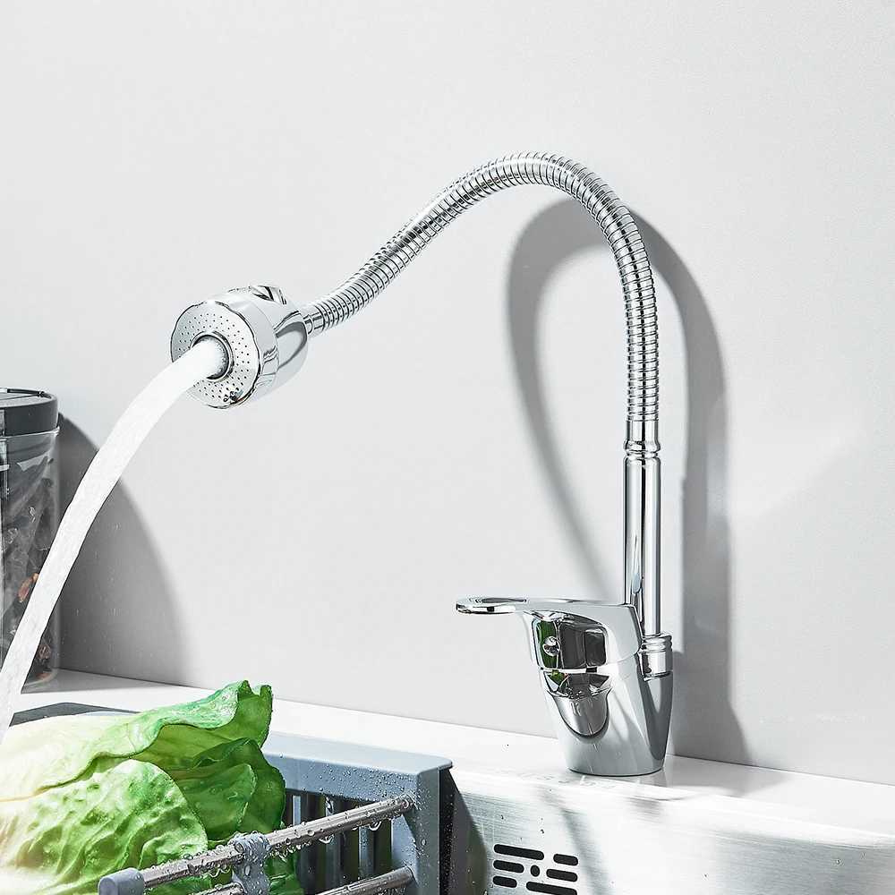 2 Modes Kitchen Faucet 304 Stainless Steel Faucet ible 360 Rotation Chre Kitchen Sink Faucet Deck Mount Cold Hot Water Y251104