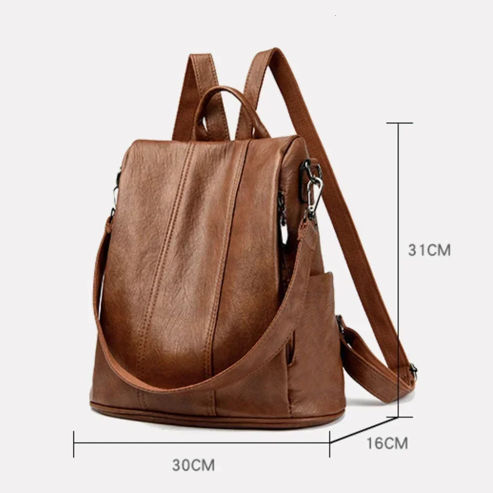 Soft Anti Theft Backpack Purses High Quality Leather Female Vintage Bag School Bags Travel Bagpack Ladies Bookbag Rucksack251104ww