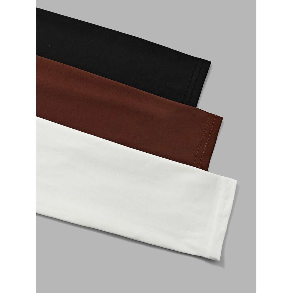 1Pcs Women's High Neck Long Sleeve Slim Fit Tops - Stretchy Turtleneck Shirts, Semi-Sheer Casual Layering Essentials In Black, Brown & White, Ver