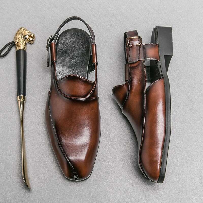 Summer Breathable Original New Driving Men's Men Social Fashion Business Sandals Slippers Garden Shoes