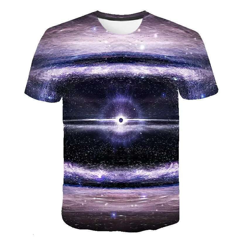 Fashionable Universe Pictures For Men's T-Shirts Trend Digital Printing Casual Round Neck Short Sleeved