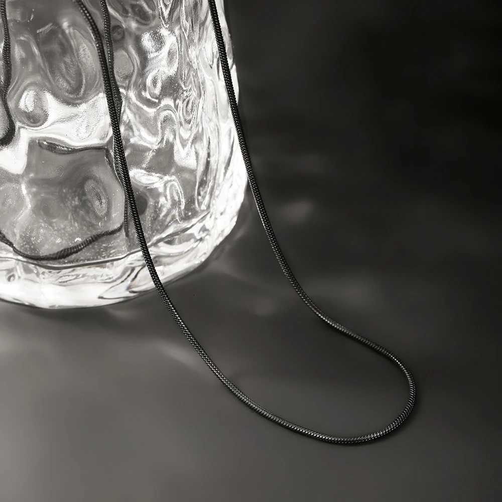 1PC Fashion Minimalism Stainless Steel Black Snake Chain Necklace for Men Women Jewelry Suitable for Daily WearXJ251104
