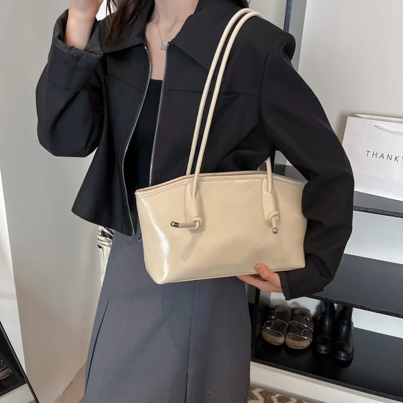 Leftside Shoulder Bag for Women PU Leather High School Student Uniform Underwear Bag for Women Simple Handbag 250402