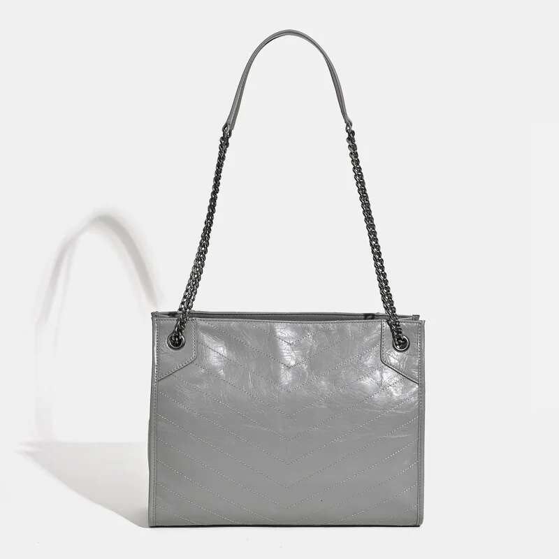 Genuine Pitot 2025 New Design Oil Wax Head Layer Cowhide Vintage Ing Ladies Large Capacity Chain Shoulder Bag