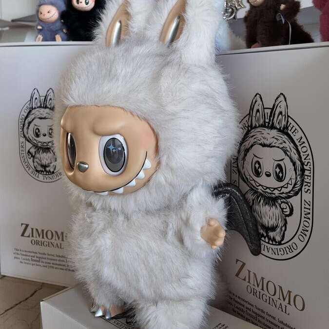 58Cm Labubu The Monsters Lovely ZIMOMO Labubu Angel In Clouds I Found You Cute Vinyl Face Doll Big Plush Toy Vinyl Face Dolls Blind Box Toy