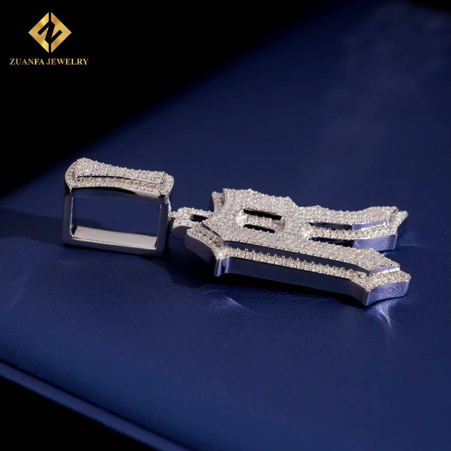 Wholesale Hip Hop Vvs Moissanite Jewelry Charm Bubble Pendant 925 Silver Iced Out Diamond Initial Letter R K Spikes Customizable