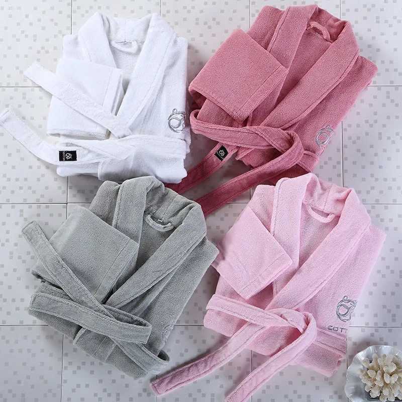 Men Bathrobe 100 Cotton Winter Thick Warm Soft Nightgown Male Fleece Solid Color Pockets Long Bath Robe Home Gown Sleepwear C251104
