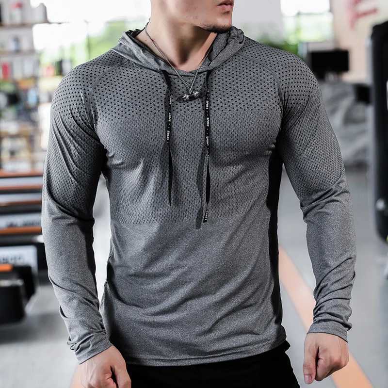 Mens fitness tracksuit running hoodie gym jogging hoodie outdoor sweatshirt top muscle training sweatshirt W250403