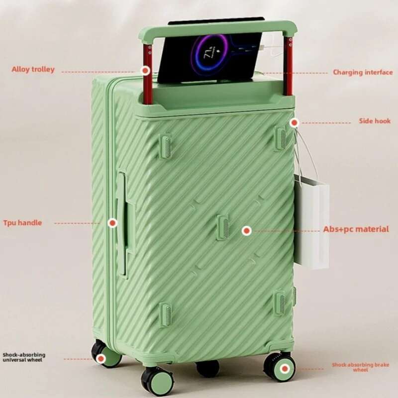Luggage Large capacity 20/24/26/28/30 Travel roll Usb charging port designer bag Wide trolley case with rotating wheel