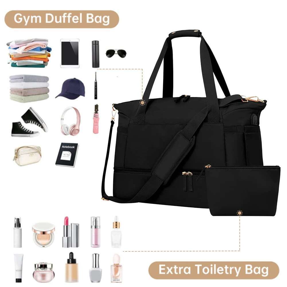 Bag Nylon Sports Backpack With Shoe Compartment Women Portable Gym Bags Weekend Fiess Training Handbag