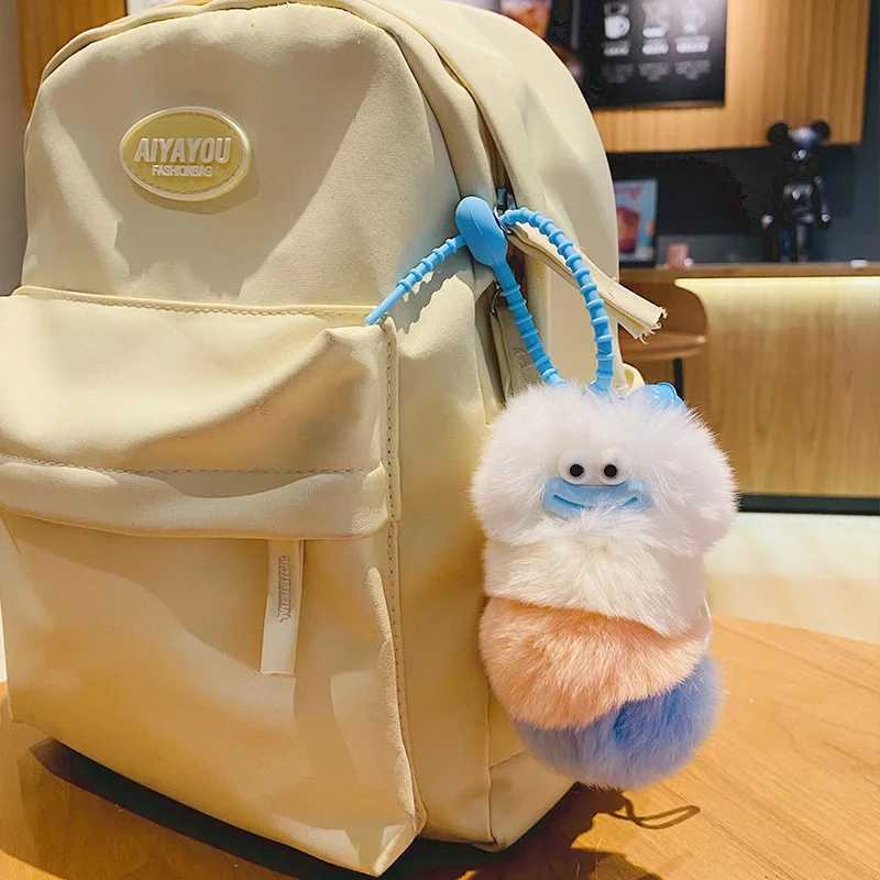 Key Holder Animal Plush Caterpillars Keychain Fluffy Creative Colorful Plush Keyring Kawaii Cute Cartoon Bag Ornaments Kids C251104