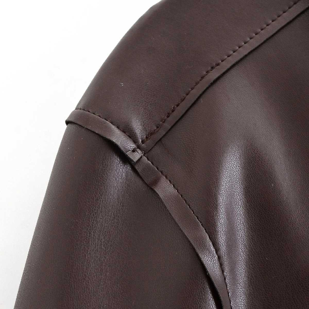 Woman Cropped Faux Leather Jacket Retro Lapel Singlebreasted Pocket Solid Color Long Sleeved Coat Early Autumn Female Top J251103