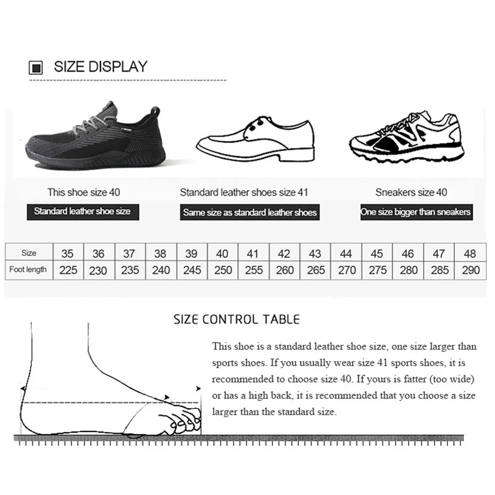 Breathable Safety Shoes Mens Work Boots Steel Toe Cap Puncture-Proof Indestructible Security Shoes Light Comfortable Sneakers 251104