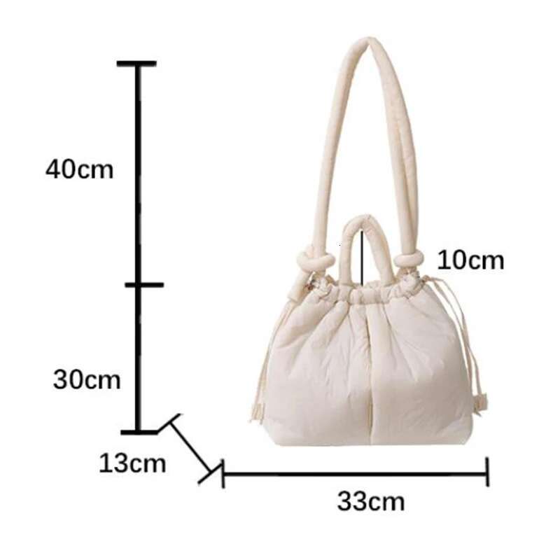 Casual Large Capacity Puffer Tote Bag Designer Padded Nylon Women Handbags Knotted Strap Shouder Crossbody Bags Warm Sac 2025