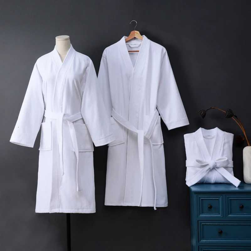 Bathrobe Men White 100 Cotton Mens Robe Couples Nightgown Thickened Kimono Men Towel Fleece Pajamas Home Wear Bath Robe C251104
