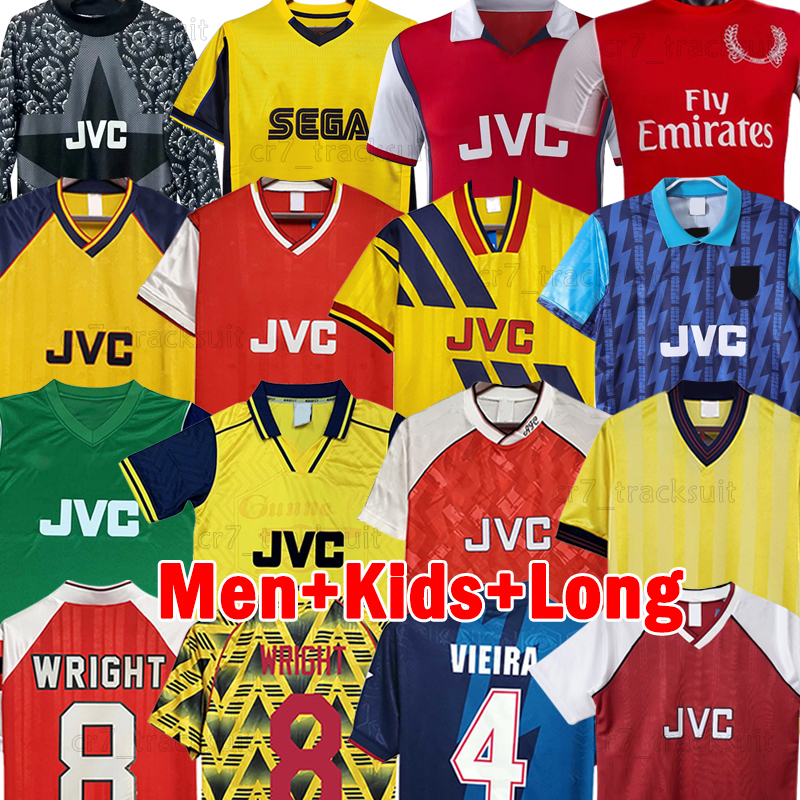 1971 Retro Arsen Soccer Jerseys 125th anniversary WRIGHT HENRY 1982 86 88 VIEIRA GALLAS 1990 94 Football Shirts FABREGAS PIRES 1996 98 Gunners Long sleeves kids kits