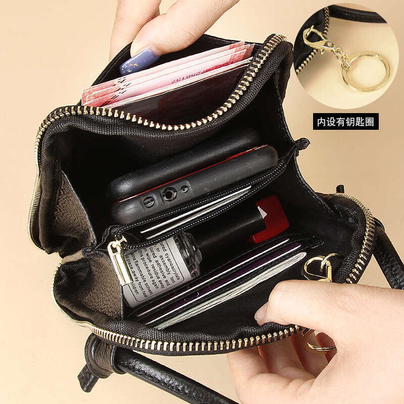 Bag new niche design Single shoulder trend Simple leather mobile phone for women's crossbody bag Mini