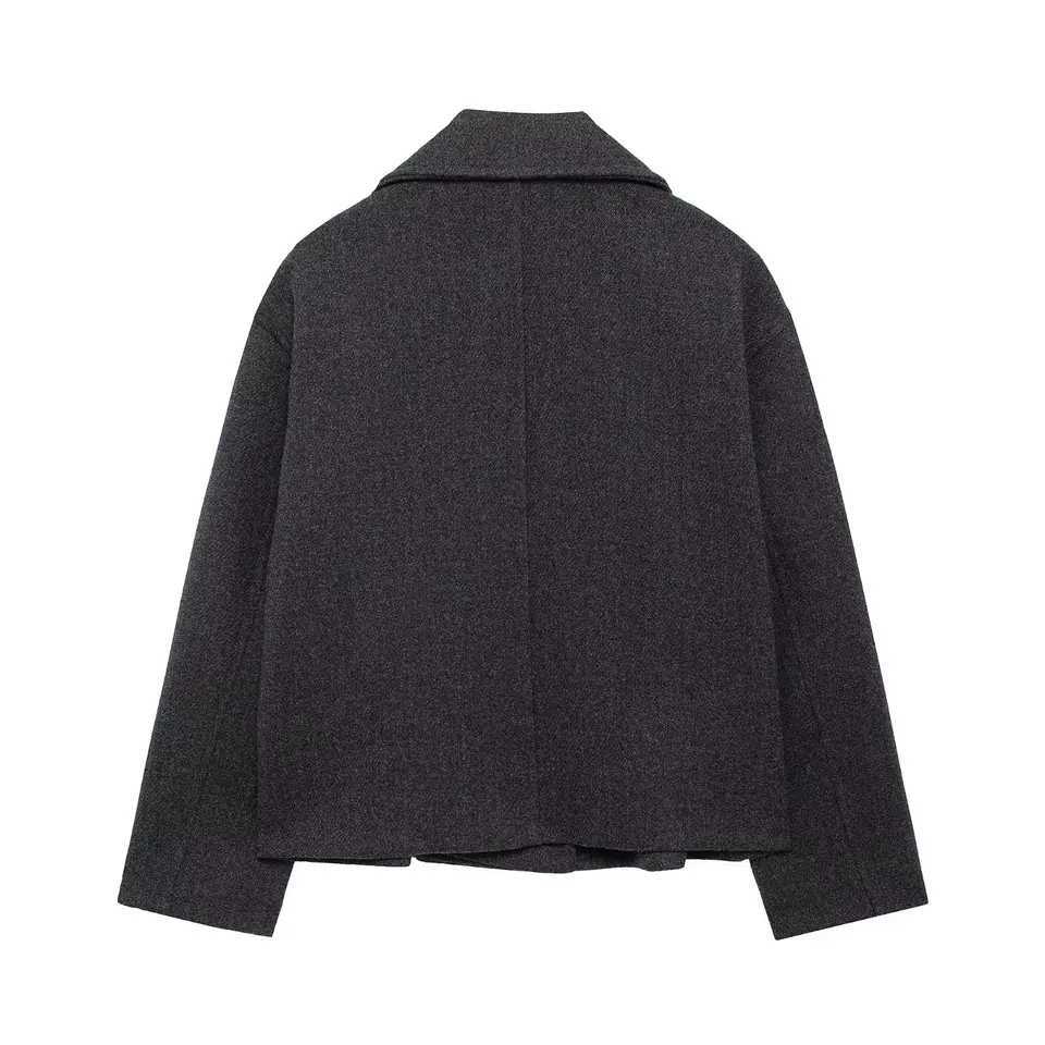 Womens Fashion Casual Blazers Jacket Female Autumn Winter New Double Breasted Daily Commute Short Coat Streetwear Outwear Top J251103