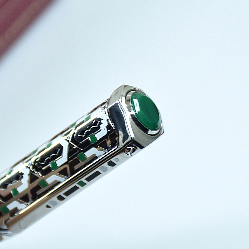 New Arrived Ct Santos-Dumont Metal Ballpoint Pen Unique Inlay Gem Design Office School Writing Ball Pens With Serial Number AAA High Quality