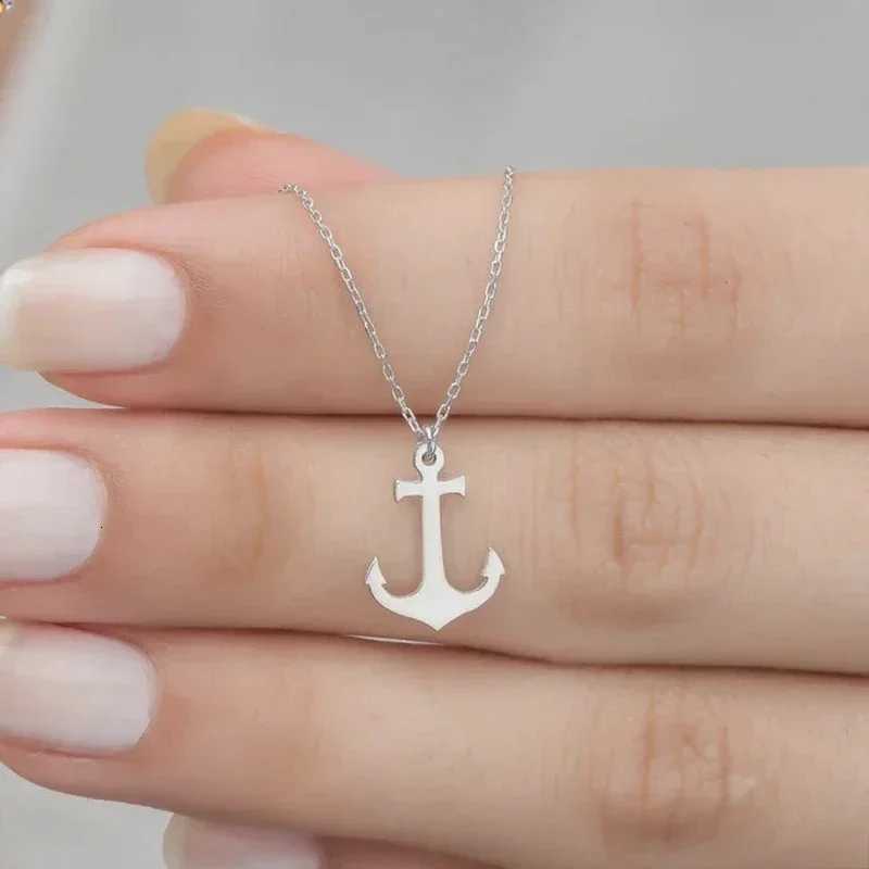 Geometric Sea Anchor Pendant Choker Necklace Stainless Steel Necklace Cross Necklaces For Women Jewelry Bijoux Party GiftsXJ251104