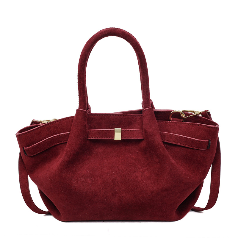 2025 new Dumpling Bag Suede Leather Tote Bag Niche Design Single Shoulder Underarm Bag Commuter Genuine Leather Crossbody Bag