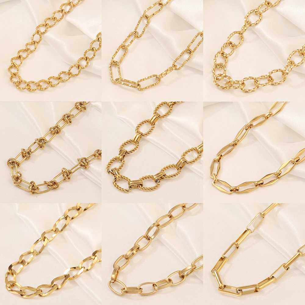 316L Stainless Steel Paperclip Link Chain Necklace For Women Men Summer Beach Knotted Chain Necklace Daily Jewelry Party GiftsXJ251104