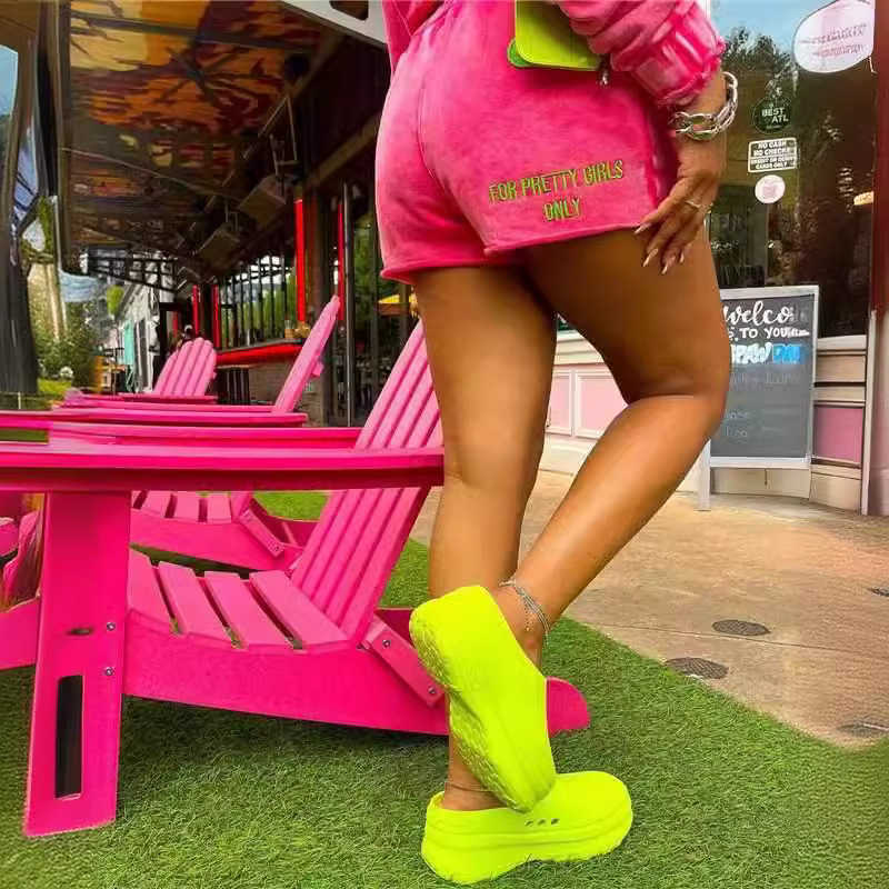 FC1281 Fashion Letter Embroidered Hoodie Shorts Set Y250403PCX7