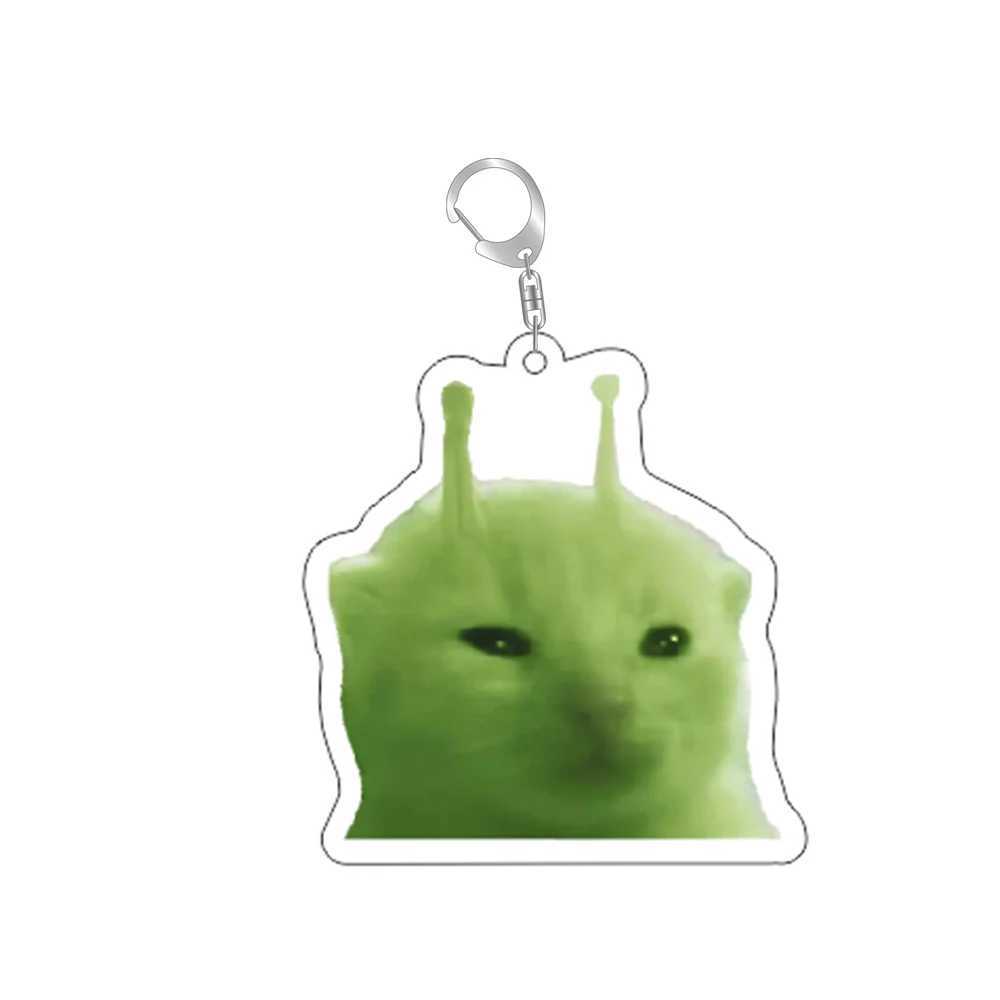 Zip Zap Alien Cat Funny Meme Keychain Green Alien Cute Cats Key Ring Game Accessories Bags Backpack Pendant Prop Jewelry GiftW251103