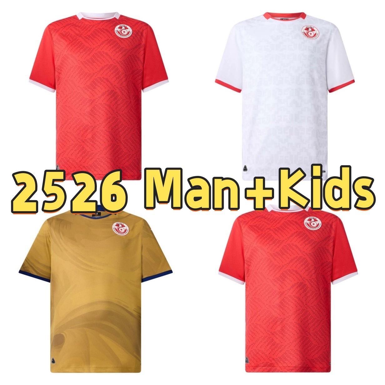 25 26 Tunisia national football team Soccer Jerseys HANNIBAL KHENISSI MSAKNI 2025 Africa Cup 2026 Esperance Sportive de Tunis Y.BELAILI Men Uniforms Football Shirts