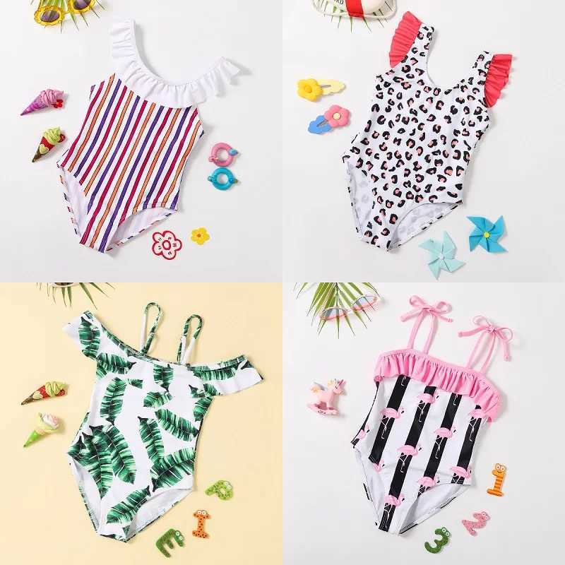 Girls swimsuit summer baby swimsuit one-piece swimsuit childrens swimsuit childrens bikini swimsuit 2-12 years old J250403