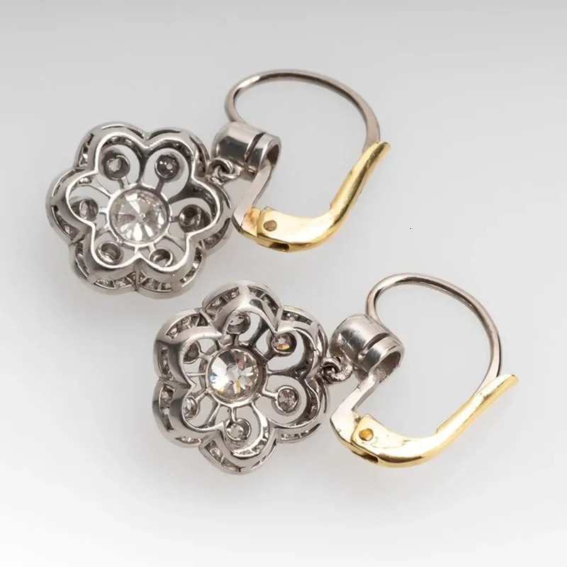 Gorgeous flower crystal wedding earrings for women fashionable jewelry micro spread white cubic zirconia drop gift 250326
